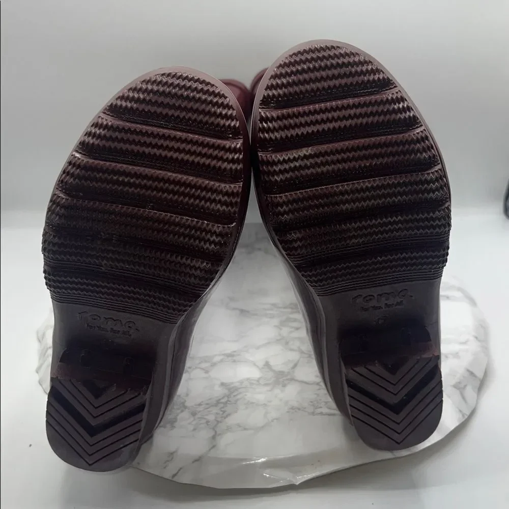 ROMA Tall Burgundy Rubber Rain Boots-7
